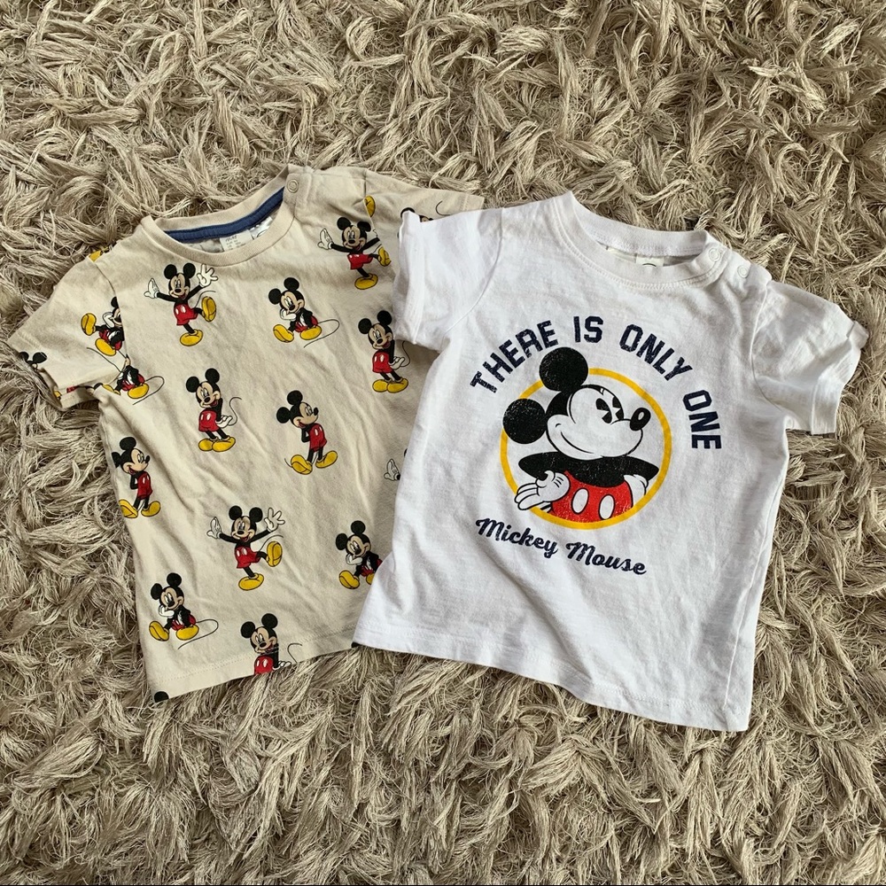 H&M Disney Mickey Mouse Kids Tee Shirts Size 12-18M